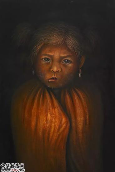 曲比哈布 《诺苏·阿依13号》90×60cm 布面油画.webp