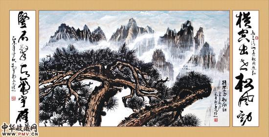 横空出世对联画