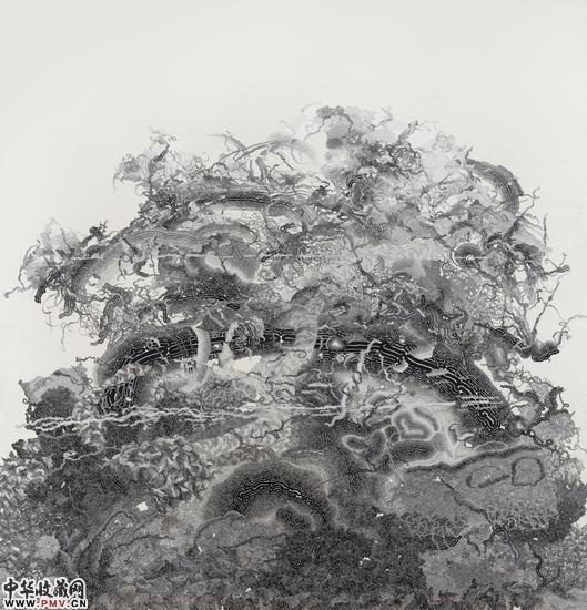 《泰一Ⅱ》 皮紙 丙烯 221×215cm 2013