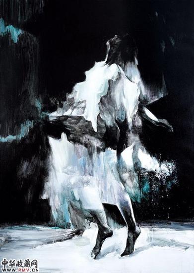 《模糊的光芒之五》，100x140cm，布面水墨·丙烯，2014