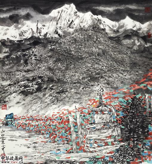 2.李小可《山口》2015年 97X89cm 设色纸本