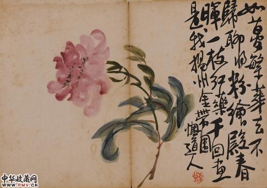 李鱓 花鸟册（部分） 册页设色纸本 31x46x12cm