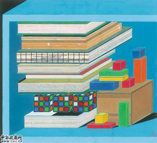 彭剑_局观No.1_纸本设色_54×59cm_2015