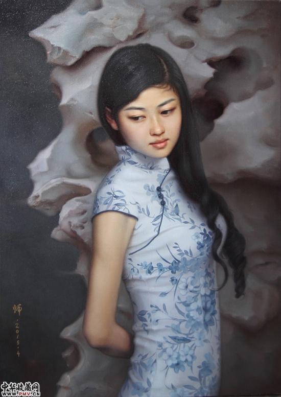 熊师  《寂静的等待》  50x70cm   2015  布面油画