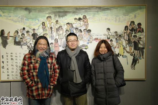 藝術家木鬼、微信艺术家徐航與嘉賓合影