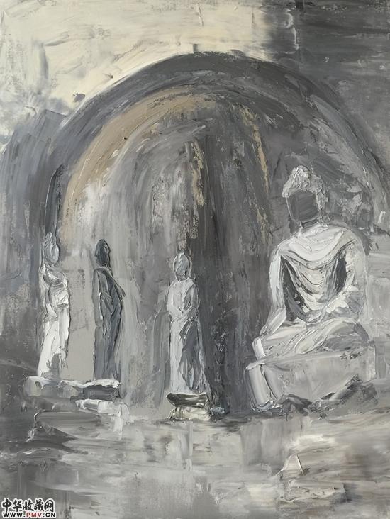 陈佳 石窟寺NO .9 尺寸：90CMX120CM