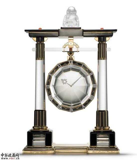 大型“门廊”神秘钟　卡地亚巴黎，1923年　金，铂金，水晶，钻石，珊瑚，缟玛瑙，珐琅　卡地亚典藏　Nils Herrmann， Collection Cartier ? Cartier