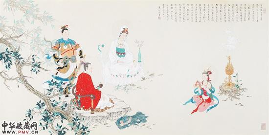 李巍松 龙女礼佛图 120×240厘米 2014年  李巍松