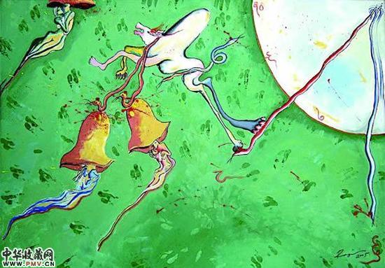 拉吉尼中国个展开幕 画作呈现尼泊尔社会风貌