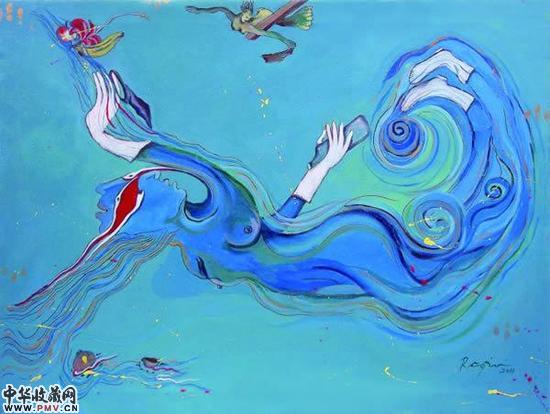 拉吉尼中国个展开幕 画作呈现尼泊尔社会风貌