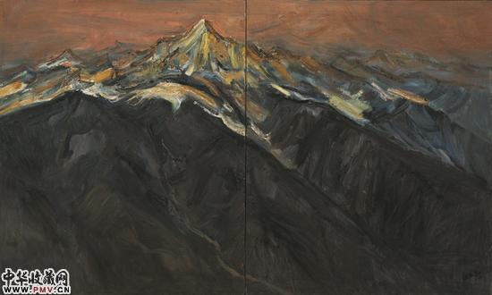 欧友进《梅里雪山》120cmX200cm油画