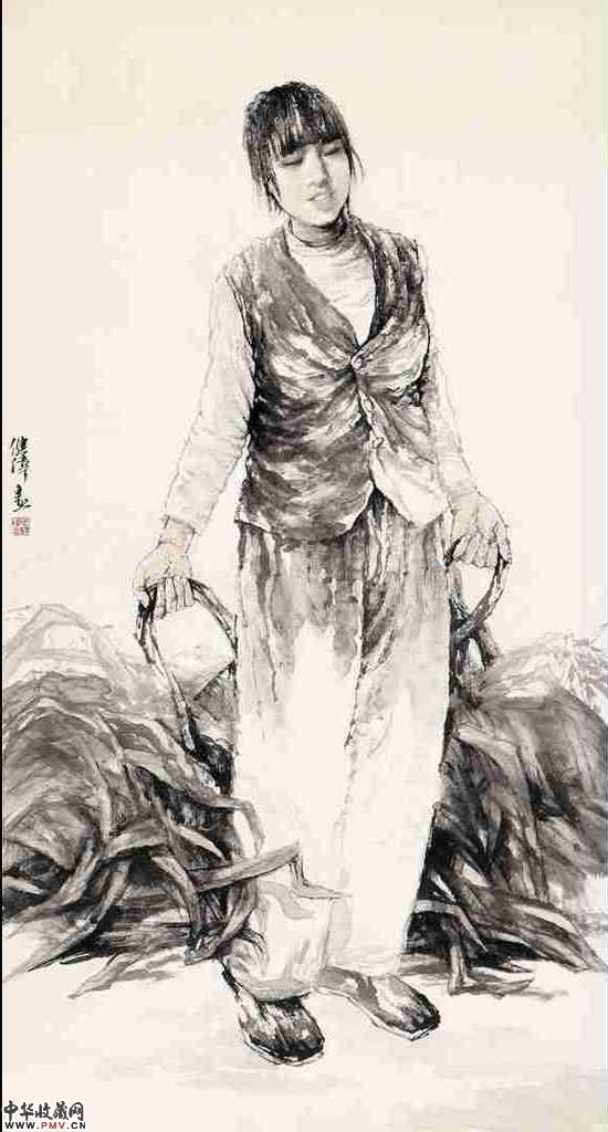 张健伟《农家少女》