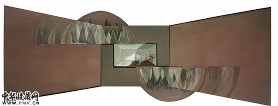 曲面 Curve 布面油画 Oil on canvas  150x400cm 2015