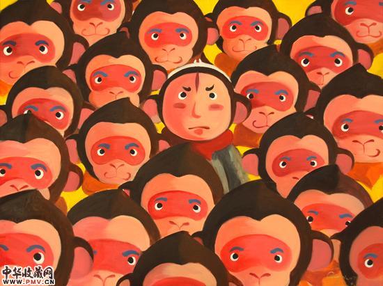 齐天大战二郎神   100x75cm  布面油画   2015