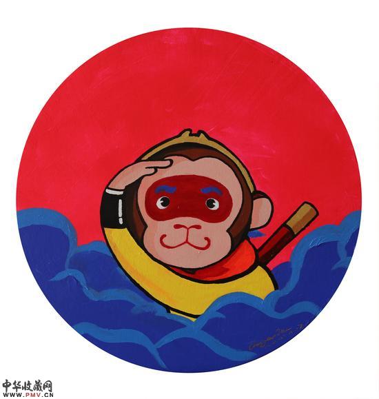 孙悟空 NO.3  直径50cm  2015  布面丙烯