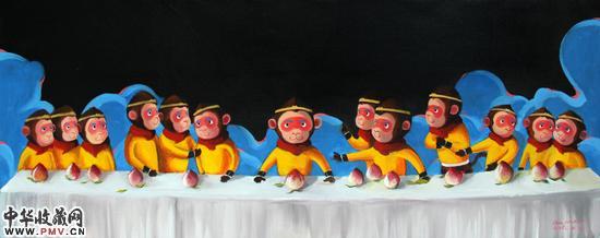 最后的晚餐  180x70cm  布面油画  2015