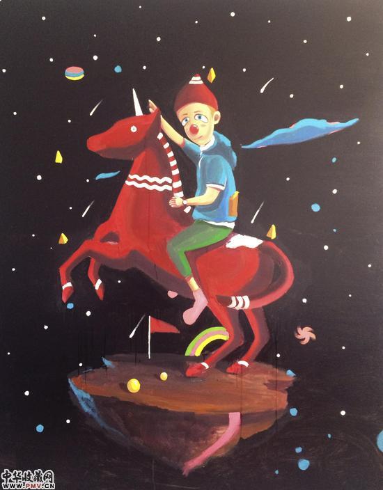 飞马举前蹄   100x70cm   布面油画   2015