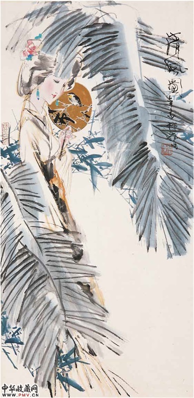 林墉    《清风图之二》   137cm×69cm   1991年