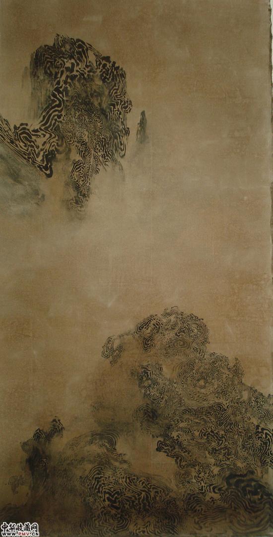 李曦 Bardo-Mind Landscape 综合媒材 320x170cm 2009