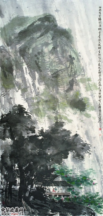 细雨浮花归别涧 2011年 250×120cm