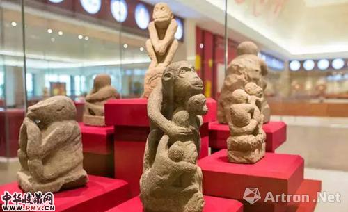 南京市博物馆展出的各种萌猴石刻：晚清及民国时期