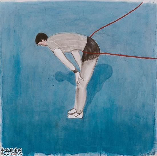 蒋昭昆JIANG Zhaokun  《终点》Terminal  66×66cm  纸本水墨Ink and Colour on Paper  2015