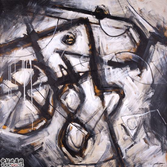 牛犁          150-150 cm 布上丙烯 2014