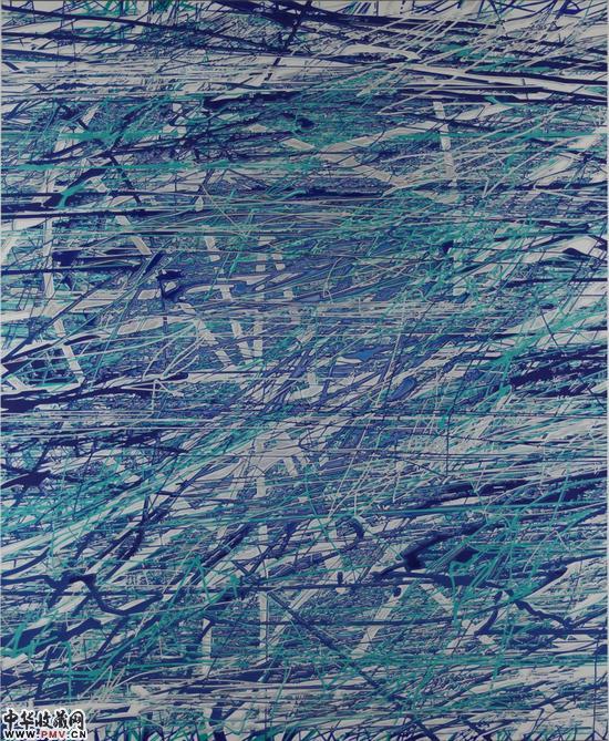 蓝丨布面油画丨180×200cm丨2013