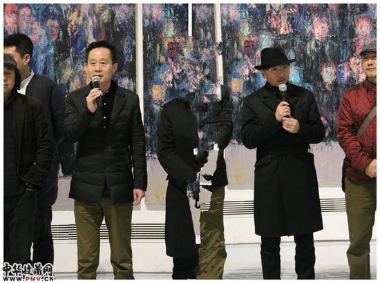 北京悦·美术馆馆长王飞跃；鲁迅美术学院副院长李象群（从左至右）