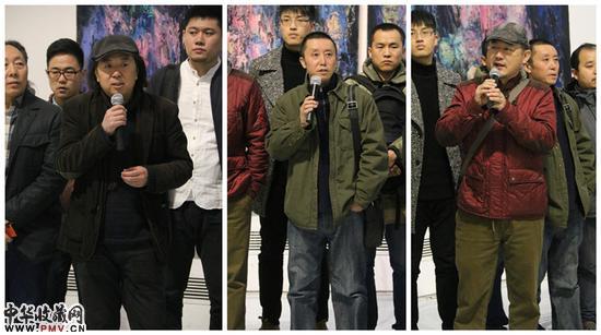 中国人民·大学艺术学院版画系主任王家增；鲁迅美术学院版画系主任许宝中；鲁迅美术学院雕塑系主任张峰（从左至右）