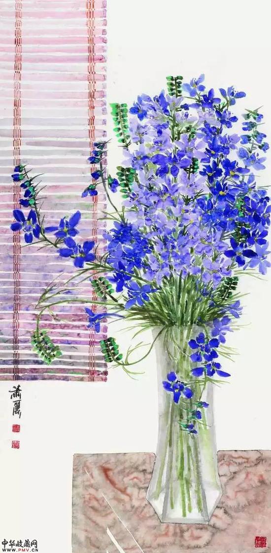 萧丽 阳春三月花气香  133cm×66cm  纸本设色  2014年