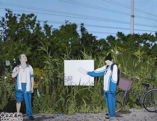 《不羁的青春》，2015，亚麻布、丙烯，180 × 240 cm.webp