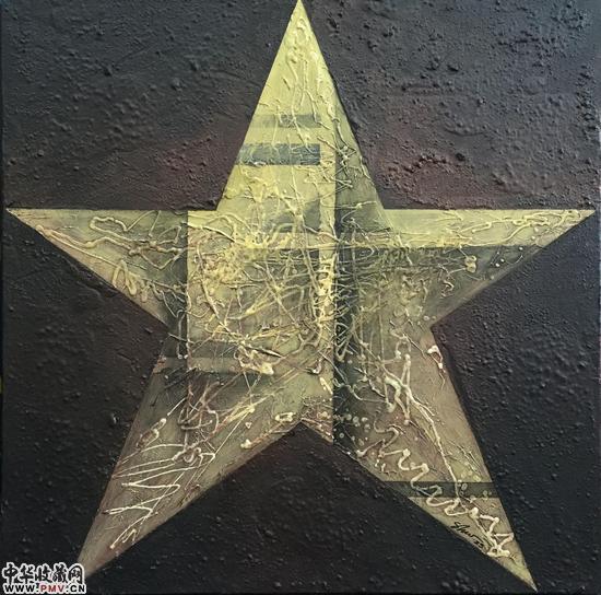 王烁 Biblestar NO.1 70X70cm 2015年 布面综合材料