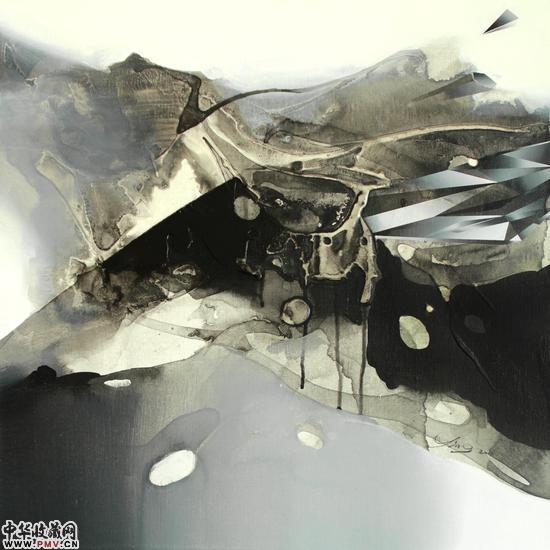 应晶晶 《水墨·水晶·晶》NO.8 布面丙烯 2016年3月 55x55CM
