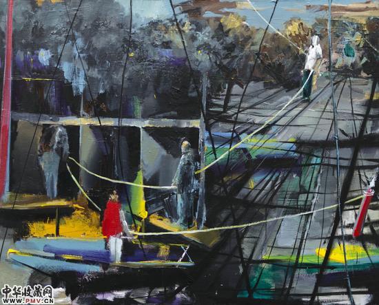 连线  100X80cm 布面丙烯 2015年