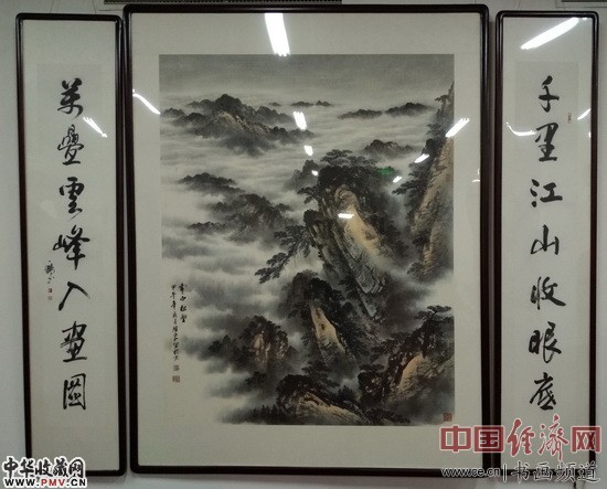 “笔墨传承——方继良、刘西园、陆江迎春书画联展” 展览作品 中国经济网记者李冬阳 摄