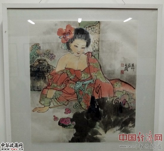 “笔墨传承——方继良、刘西园、陆江迎春书画联展” 展览作品 中国经济网记者李冬阳 摄