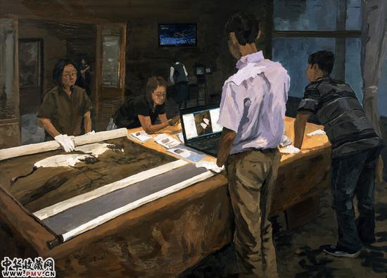 任哲 竹鹤图 130cm×180cm 2013年 布面油画