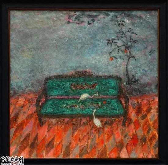 步月，长相思，布面油画，100x100cm 2013