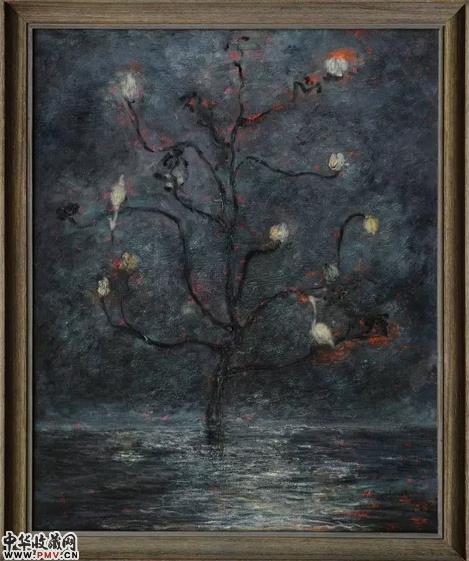 步月，恶之花，布面油画，100x81cm 2013