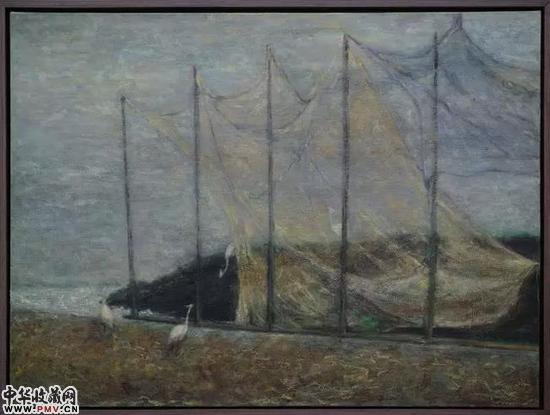 步月，思念，布面油画，97x130cm 2013