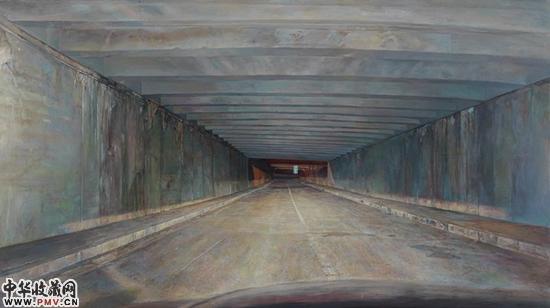 陆亮《安全通道2》2013-2015年  布面油画 218x388cm