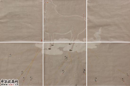 张鑫《云端》纸本设色  90cmx90cmx6  2015