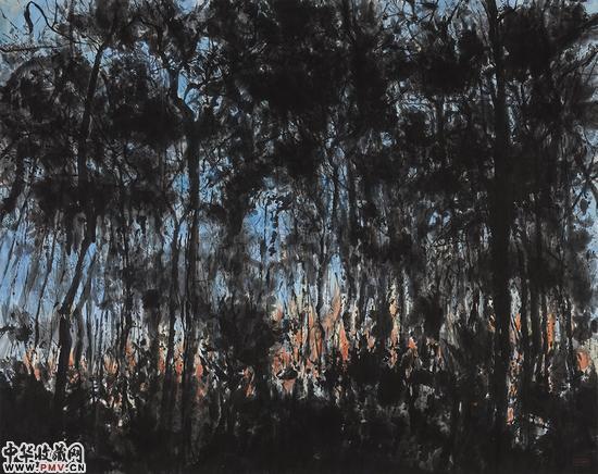 徐加存《树》 纸本设色  145cmx180cm  2015