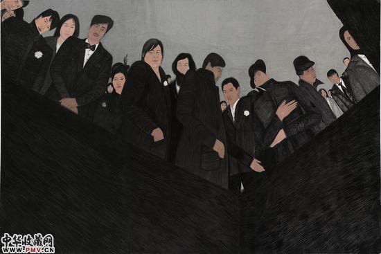 王大根《21克》纸本设色  140cmx210cm  2010