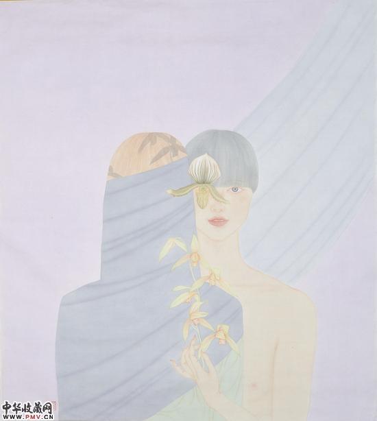 蒋晓溪《春之二》绢本设色  90cmx80cm  2016