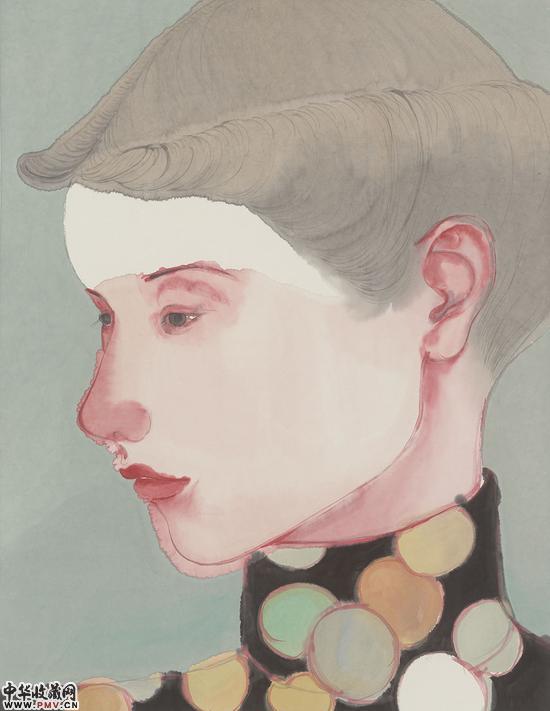马兆琳《肖像6 》纸本设色  96cmx75cm  2016