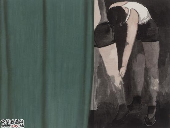 姚浩《少年系列6 》纸本设色  96cmx127.5cm  2015