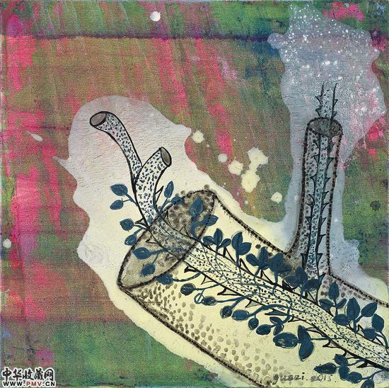 身体里的生长8--50×50cm-布面丙烯--2016-