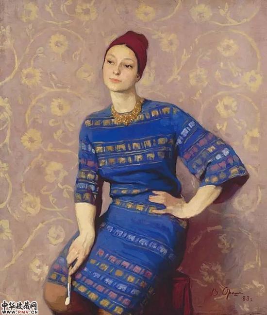  阿列什尼科夫  《 女艺术家肖像》  114x97cm  1983年 